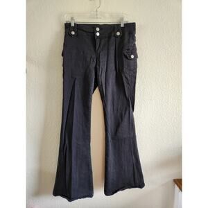 Rue21 Denim Cargo Wide Leg Black Jeans L